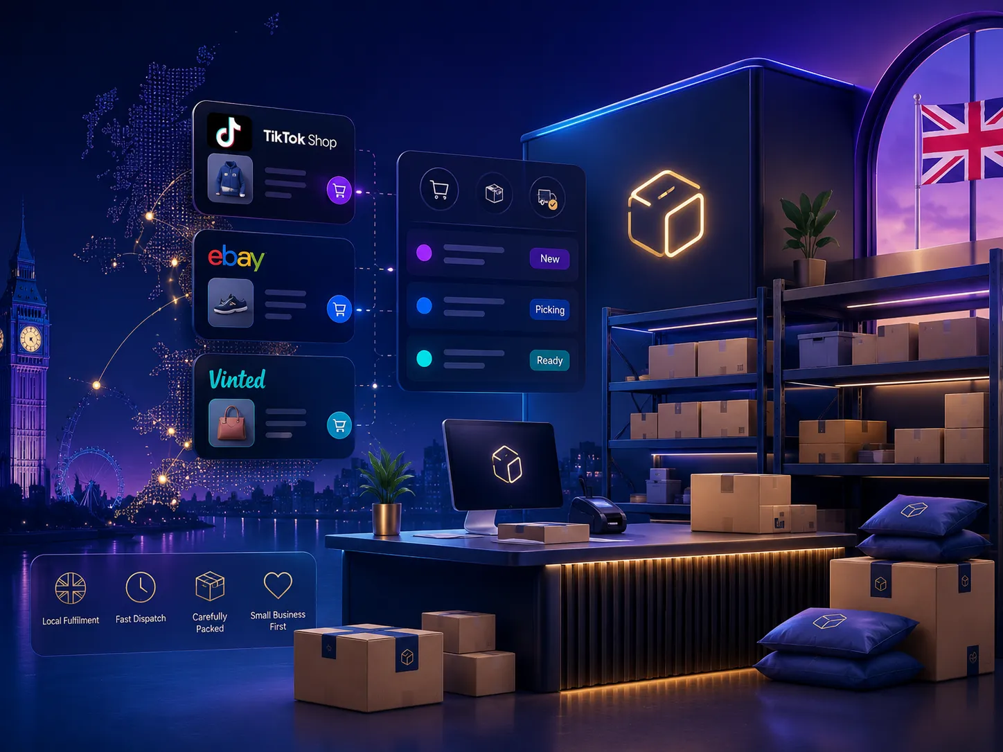 TikTok Shop, eBay and Vinted channels fulfilled from the UK